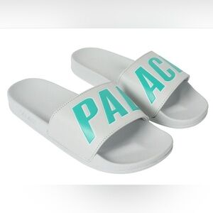 PALACE SLIDER GREY Big Logo Sandals Slides Men’s Size 11 Beach Pool Vacation